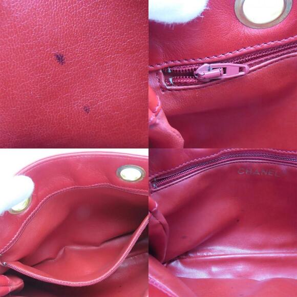 CHANEL Red Lambskin Leather Shoulder Bag - Picture 9 of 11